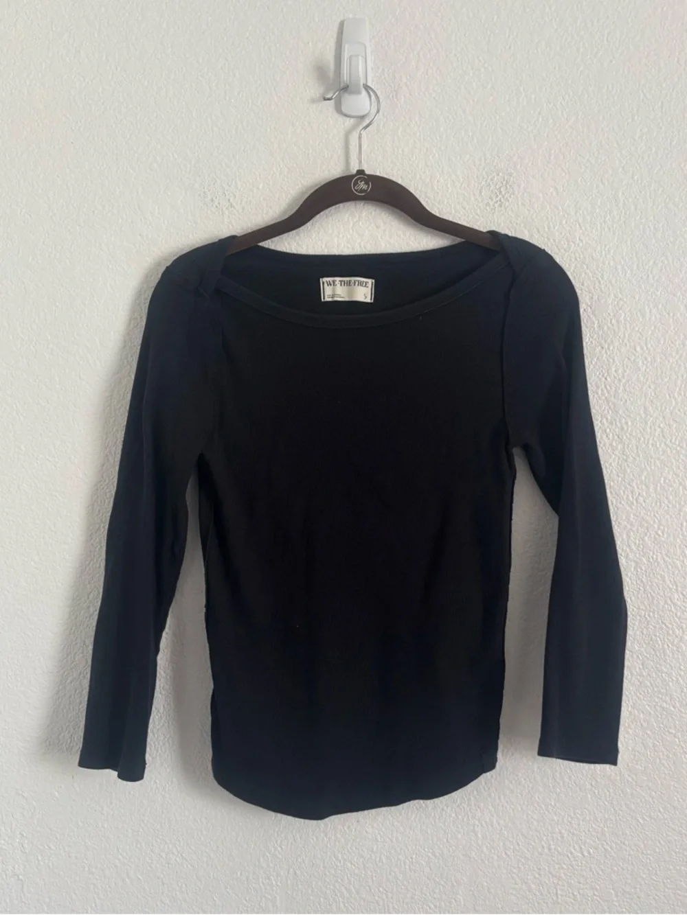 We the Free People Women's Size Small Black Long Sleeve Top